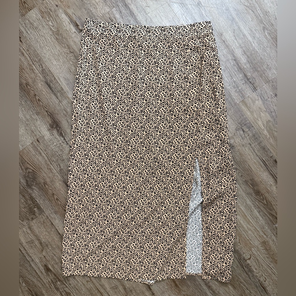 L.A. Hearts • Animal Print Midi Skirt with Slit
